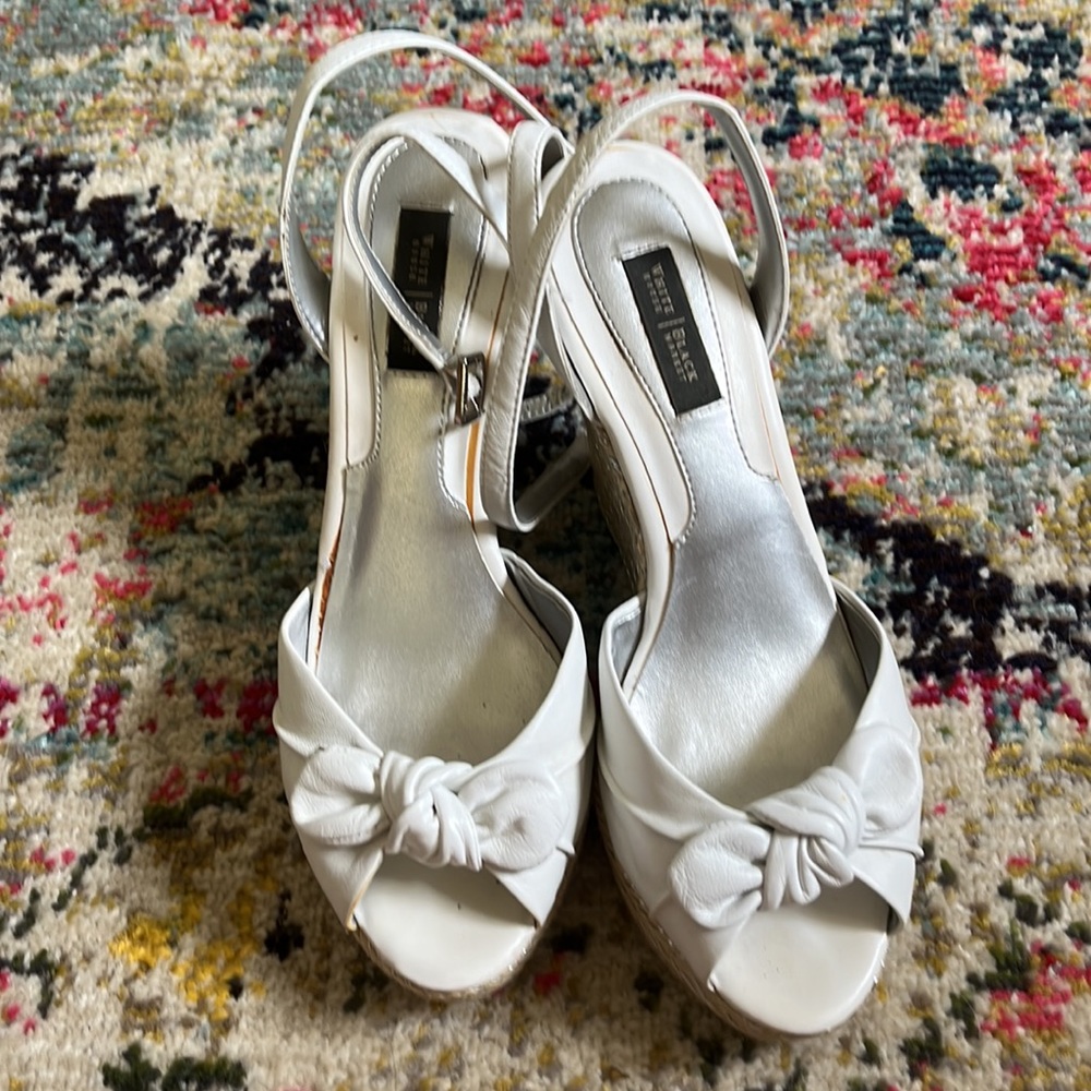 whbm white bow espadrille wedges - Picture 2 of 7